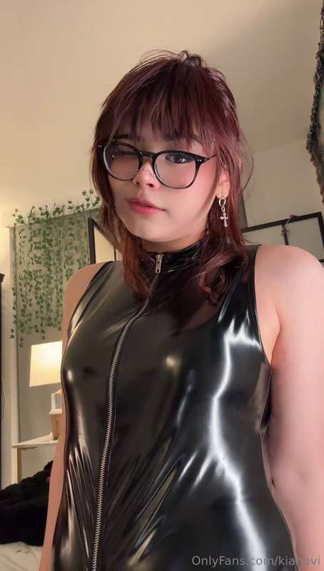 do u think I look cute in latex..? 🥹?It’s like SOOO tight it..