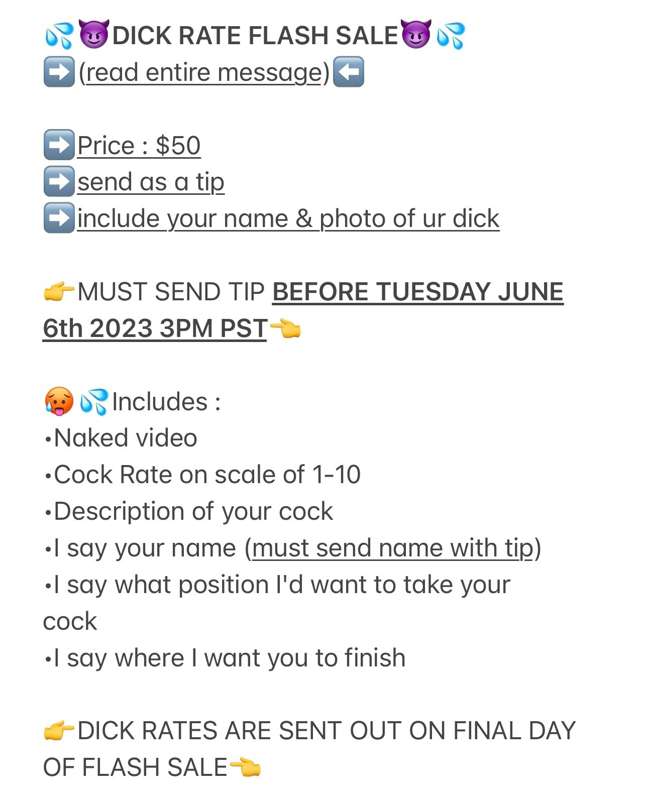 🥵💦DICK RATE FLASH SALE💦🥵 ends TUESDAY JUNE 6th 2023 3PM PST!..