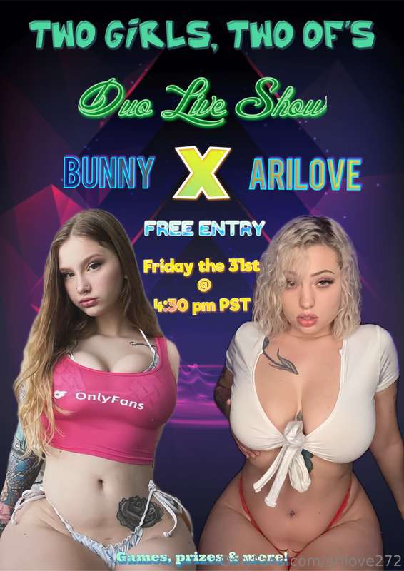 Duo split live with @xbunny this Friday at 4pm pst! 