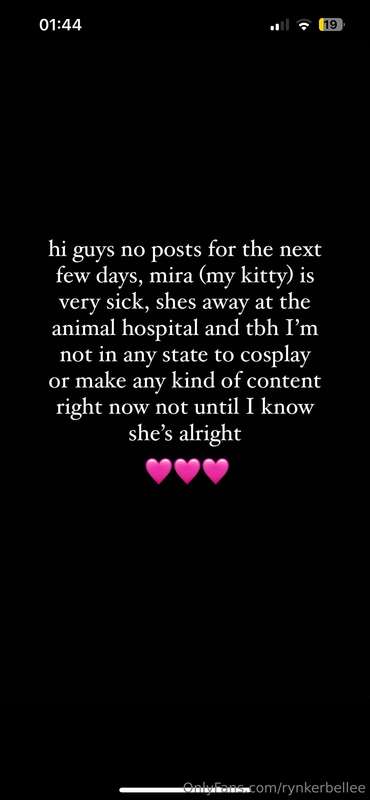 pls respect I won’t be replying to messages or posting at th..